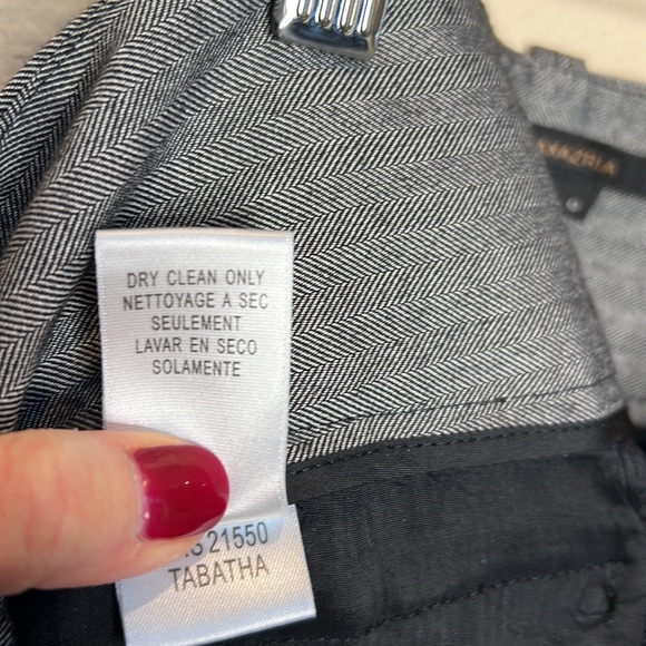 BCBG Gray Herringbone Wide Leg Trousers Sz 0 - Picture 7 of 7